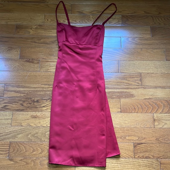 BILL LEVKOFF Dress Formal Cranberry Red Prom Wedding Straps Womens 18 - Picture 2 of 15